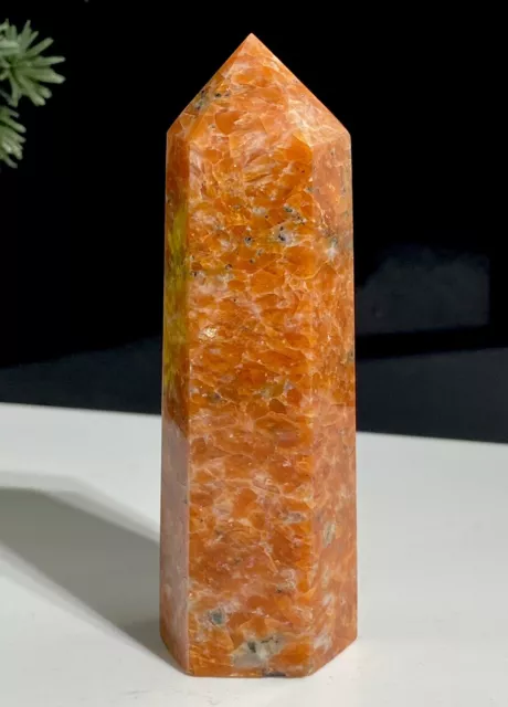 Chunky 90mm/ 100g Natural Sun Stone Crystal Quartz Healing Tower Gem Stone Point