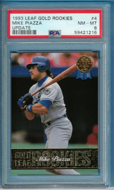 1993 Leaf Gold Rookies Mike Piazza RC Graded PSA 8 NM-MINT New Slab HOF Dodgers