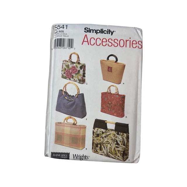 5541 Simplicity Bolso de Mano Accesorios 6 Aspectos Patrón de Costura Sin Cortar
