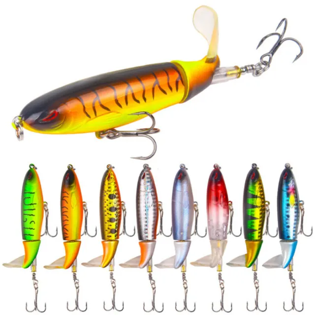 Minnow Leurre de pêche Queue rotative Whopper Popper Topwater Swim Crankbait 13G