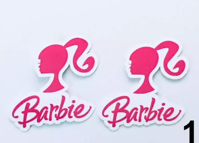 2x Barbie Logo Head Silhouette Car Bumper Wall Laptop Vinyl Stickers Decals