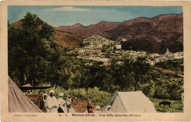 CPA AK MAROC FLANDRIN (20)-Moulay idriss - une diffa dans les oliviers (114122)