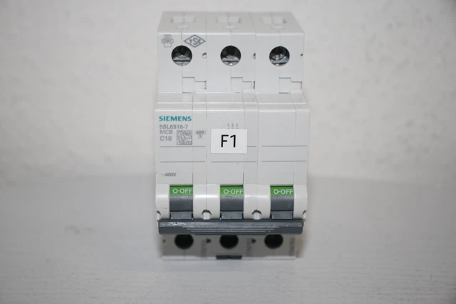 Interruttore protezione linea Siemens C16A 3 poli 6kA 5SL6316-7 nuovo fattura IVA
