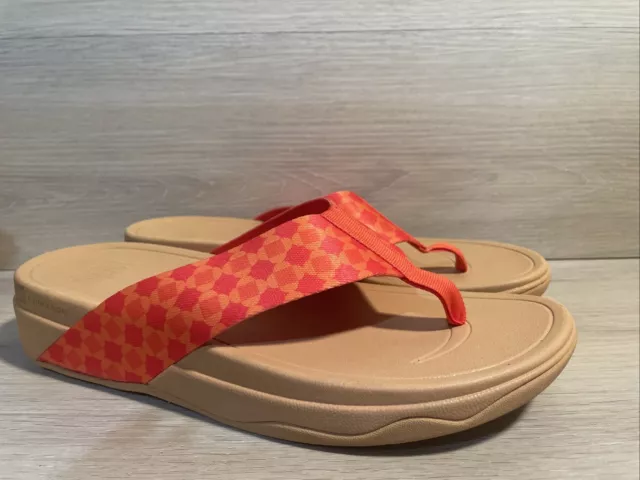 FitFlop Surfa X Yinka Ilori Toe-Post Sandals Size 10 42 Cherry Tomato Red