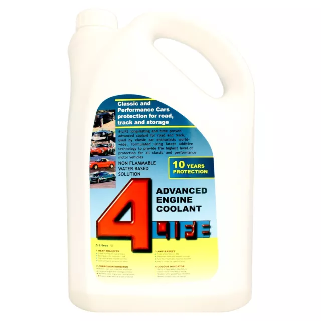 4-Life (Forlife) Advanced Engine Antifreeze & Coolant for Classic Cars - 5 Litre