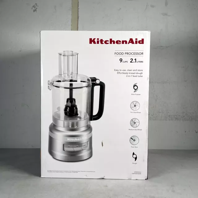 KitchenAid 9-Cup Contour Silver Food Processor KFP0918CU - The