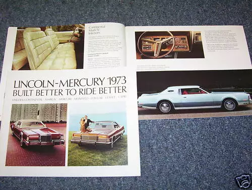 1973 LINCOLN MERCURY COUGAR MONTEGO CAPRI MARK IV Etc. 32 p. BROCHURE 73 CATALOG