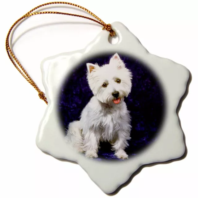 3dRose Westie 3 inch Snowflake Porcelain Ornament