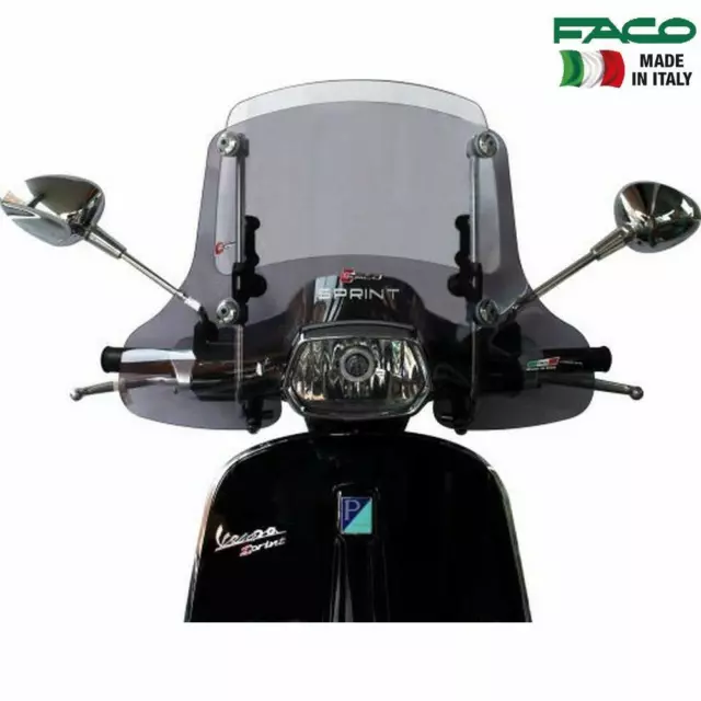 FACO 22811 Windschutzscheibe Twin Screen Mit Stangen Piaggio Für Vespa Sprint 3V