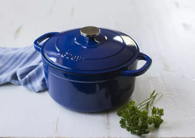Cast Iron 5.5 Quart Enameled Dutch Oven Marinate Refrigerate Food Glass Surface 2