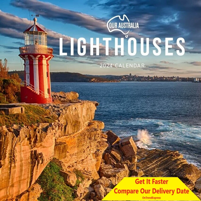 2024 OUR AUSTRALIA Lighthouses Wall Calendar by Paper Pocket 30 x 30cm