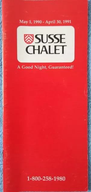 Very RARE 1990-1991 Susse Chalet Hotels - Full Brochure - New England USA Area