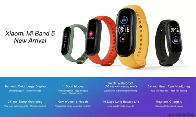 2020 Original Xiaomi Mi Band 5 Black Wristband Global 🌏 / CN NFC AMOLED Screen