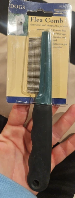 Flea Comb Soft Grip Handle NEW For Cats and Dogs Free Shipping