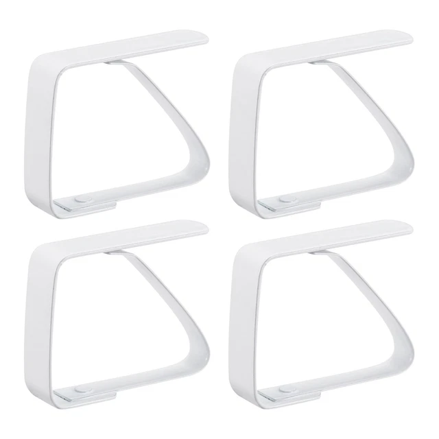 Tablecloth Clips 50mm x 40mm 420 Stainless Steel Table Cloth Holder White 4 Pcs