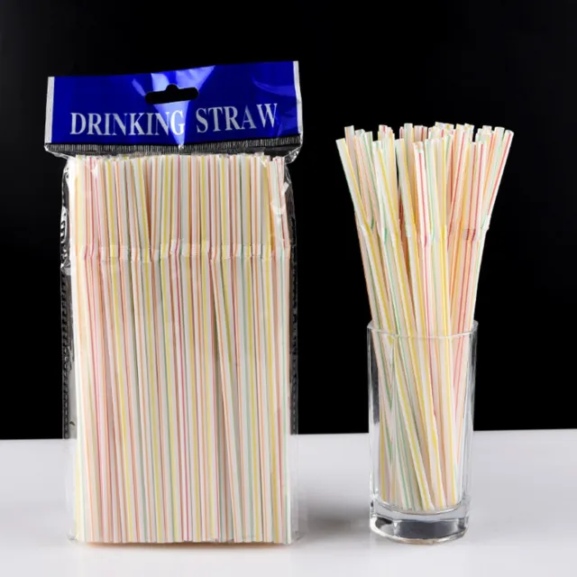 Flexible Plastic Straws Colored Disposable Bendy Straw 8inch Long 200 PCS