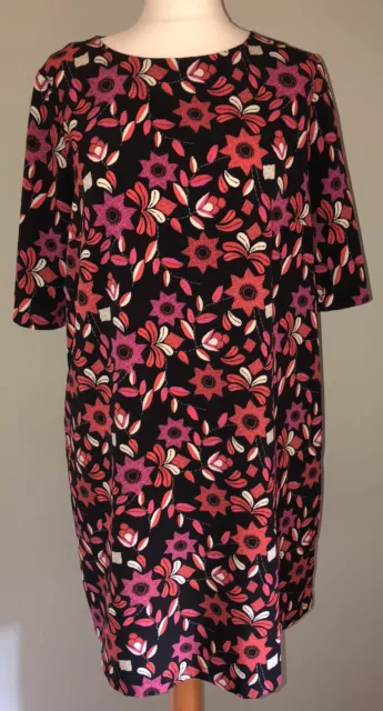 Somerset by Alice Temperley women’s black & pink floral tunic dress size 12
