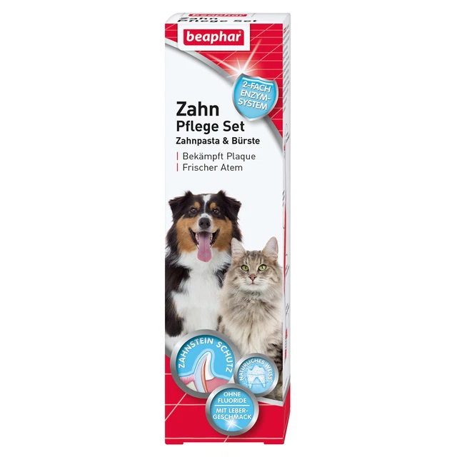 Beaphar Cuidado Dental Set (Pasta de Dientes & Cepillo) para Perros, Nuevo
