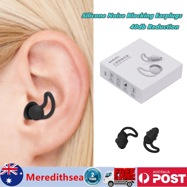 SILICONE NOISE BLOCKING Earplugs Black 40db Noise Reduction For Snoring