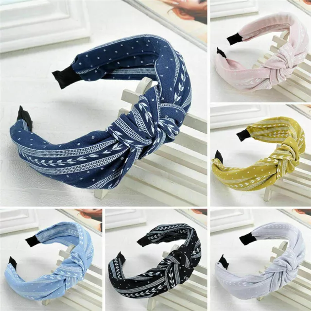 Women's Cute Headband Alice Band Top Knot Fashion plain Headband Twist Hairband