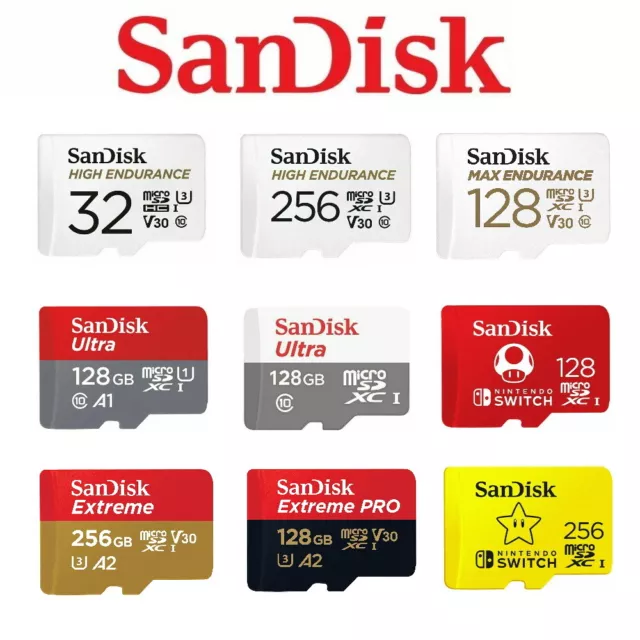 SanDisk 32G 64G 128G 256G Micro SD Card Ultra Extreme Pro High Endurance Max