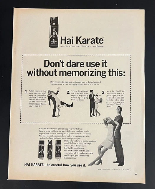 Hai Karate 1967 Life Print Add 13x11 Mens Aftershave Cologne Humorous