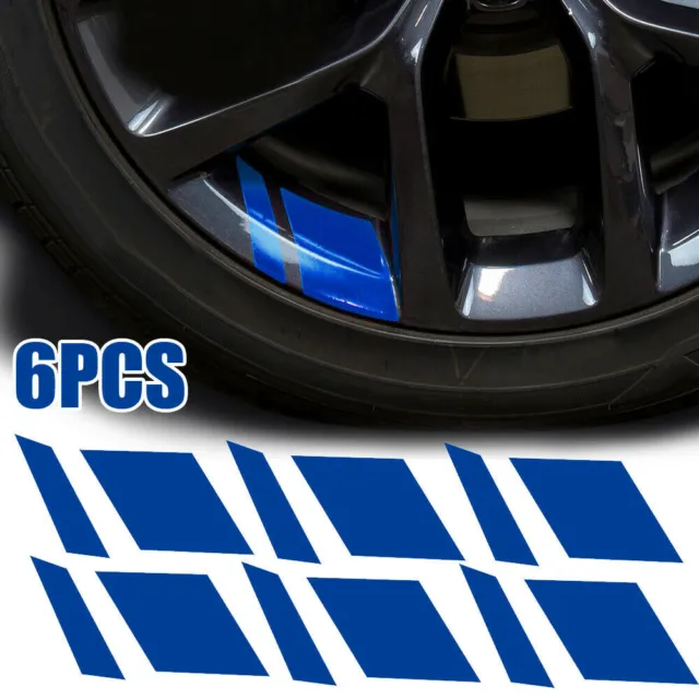Reflective Car Wheel Rim Vinyl Decal Stickers Accessories For 16"-21" Size Blue