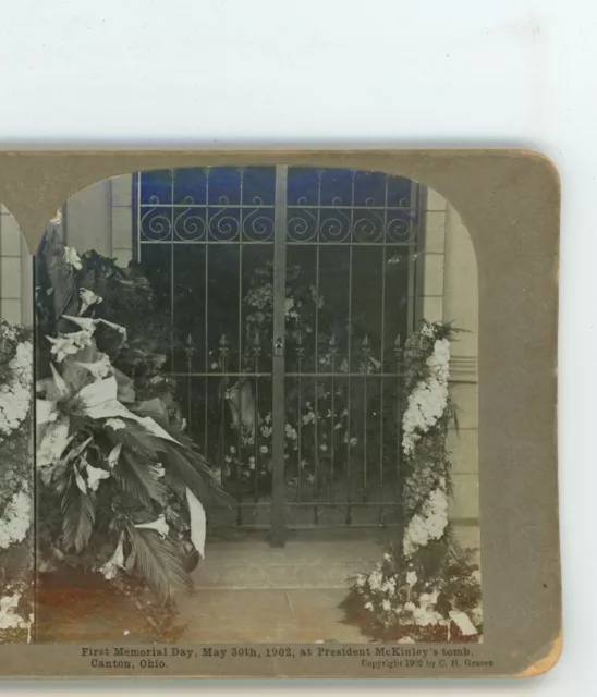 First Memorial Day 1902 President Mckinley's Tomb Canton Ohio Stereoview