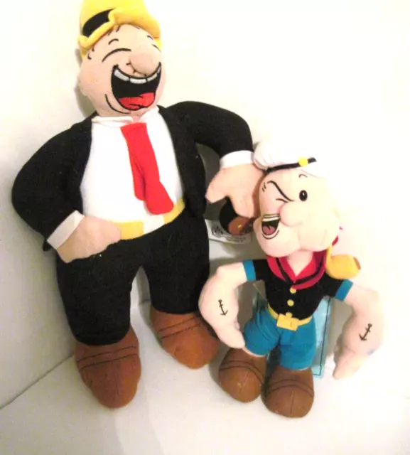 Vintage 9" Popeye and 13" Wimpy Plush Stuffed Toys