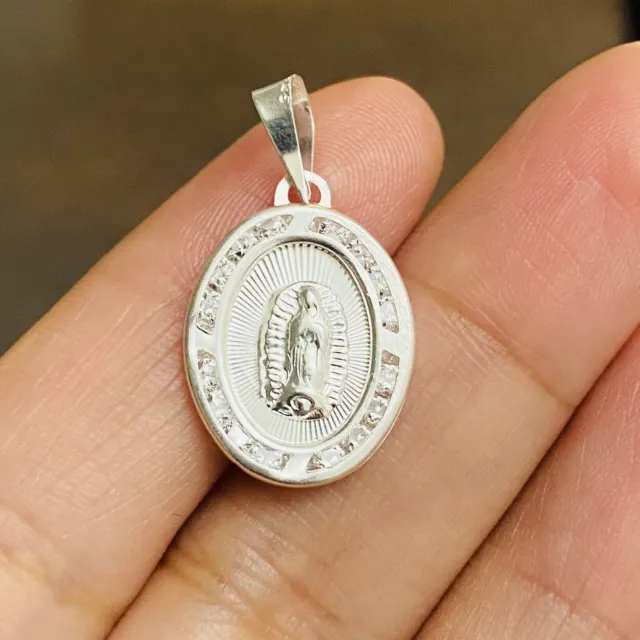Virgen De Guadalupe Sterling Silver Pendant , Dije Virgen De Guadalupe Plata 925