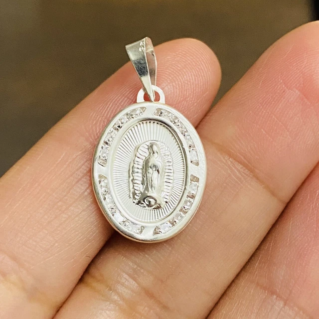 Virgen De Guadalupe Sterling Silver Pendant , Dije Virgen De Guadalupe Plata 925