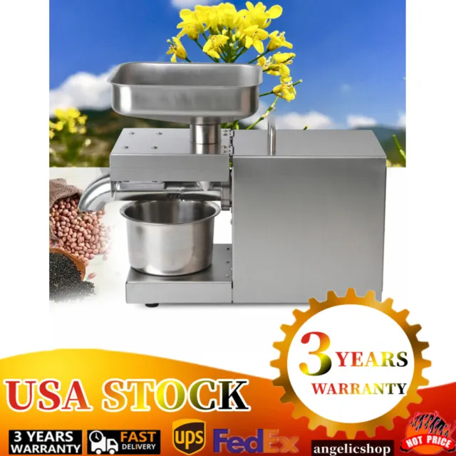 600W 110V Commercial Automatic Oil Press Machine Cold/Hot Oil Extractor Expeller