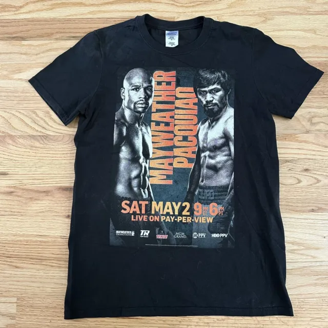 Men's Gildan Floyd Mayweather vs Manny Pacquiao Boxing Promo T Shirt Tee Sz S
