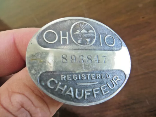 State Of Ohio 893947 Registered Chauffeur Badge Pin
