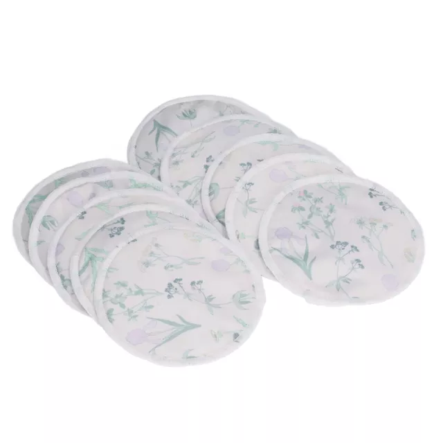 (Flowers)10Pcs Organic Washable Breast Pads Reusable Nipple Pads For Maternity