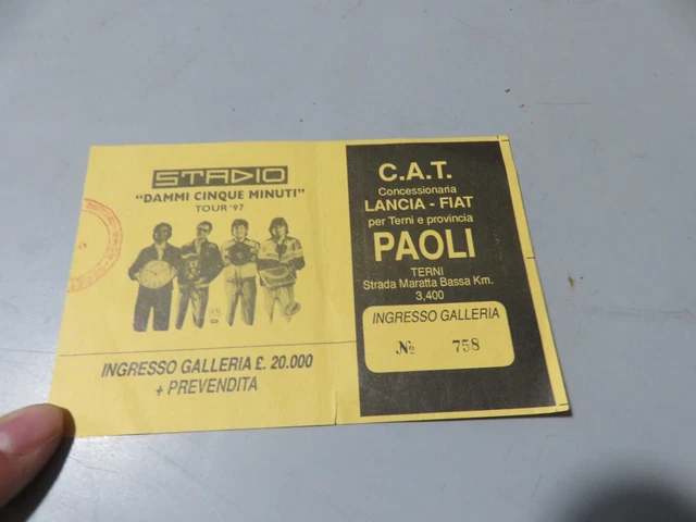 BIGLIETTO - concerto stadio - Terni - tour dammi 5 minuti