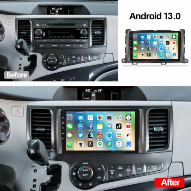 For Toyota Sienna 2011-2014 Android 13 Car Stereo Radio GPS Navi WIFI Bluetooth