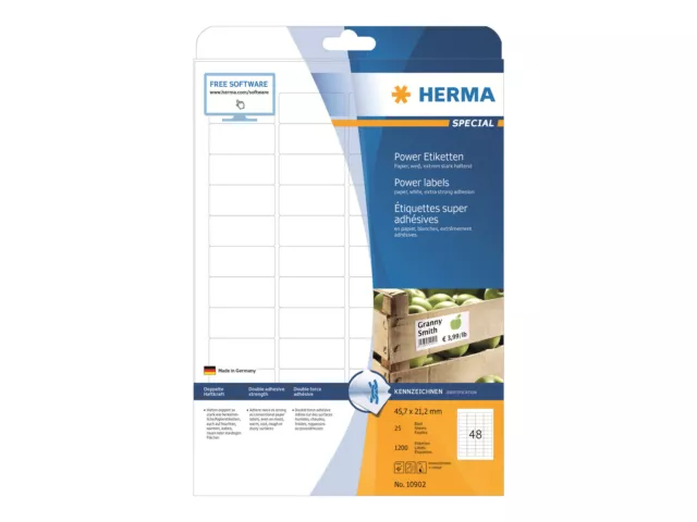 HERMA 10902  Special - Paper - matte extra strength self-adhesive - white - 45.7