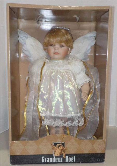 GRANDEUR NOEL PORCELAIN ANGEL BABY DOLL w/ WINGS Collectors Edition (NIB***L@@K)