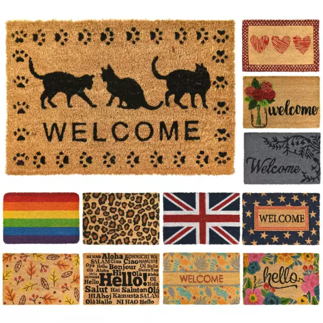 Large Welcome Door Entrance Mat Indoor Outdoor Non Slip Absorbent Floor Dorrmats