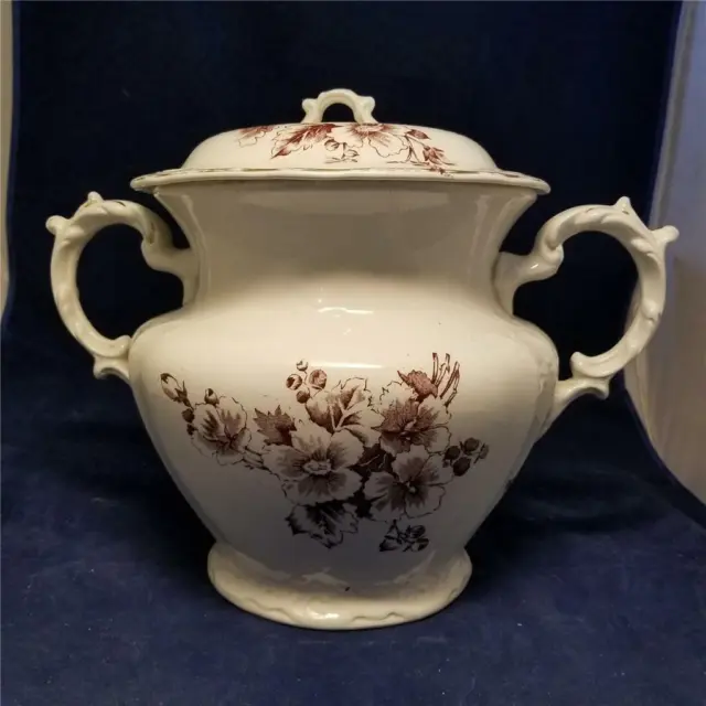 Dresden Semi-Porcelain URN / Chamber Pot W/lid and 2 handles NICE T9