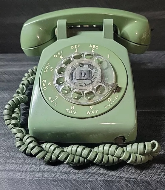 Vintage Avocado Green Western Electric Bell System Rotary Telephone - Untested!