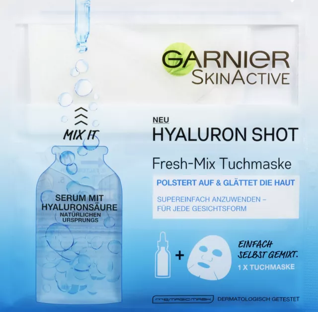 GARNIER SkinActive HYALURON SHOT Fresh-Mix Tuchmaske  Neu