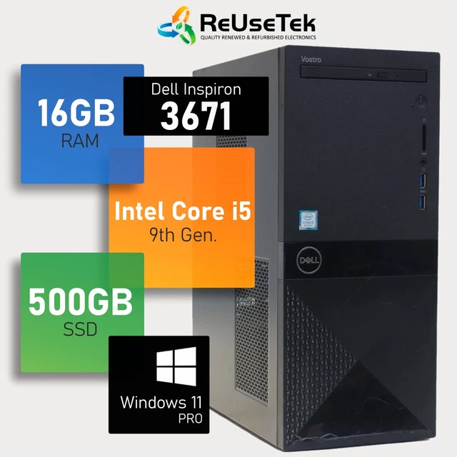 DELL INSPIRON 3671 MT Intel i5-9400 2,9 GHz 16 GB RAM 500 GB SSD