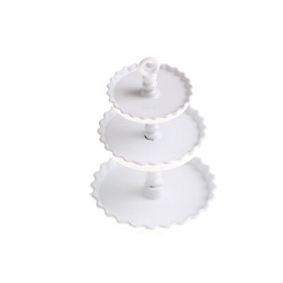 1Pcs White 1/12 Dollhouse Miniature 3 layer Metal Desserts Snack Rack S`jm
