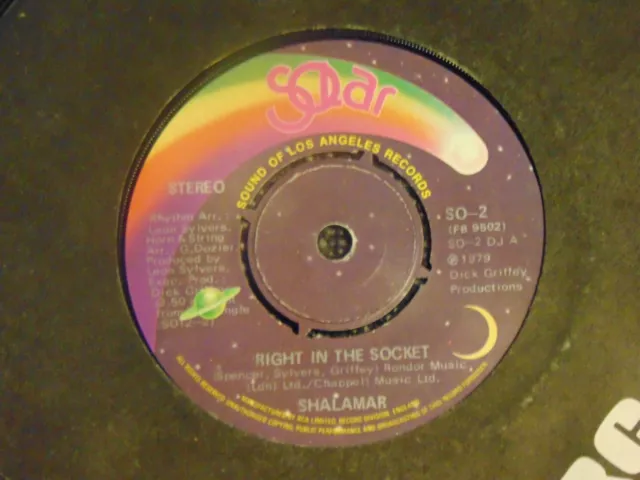 SHALAMAR " Right in the Socket "  Vinyl 7"  SOLAR  SO-2