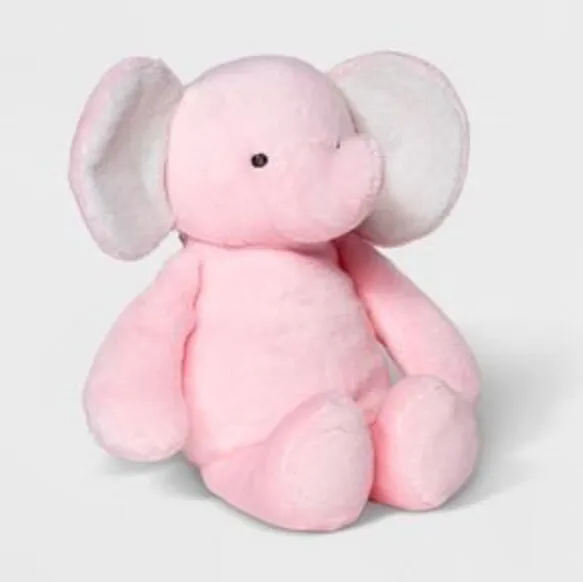 NWT Carters Just One You Pink Elephant Crinkle Ears Plush Rattle Baby Toy Lovey