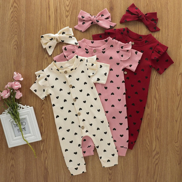 Tuta tuta neonata bambine vestiti con bottoni tuffo abiti set estivo