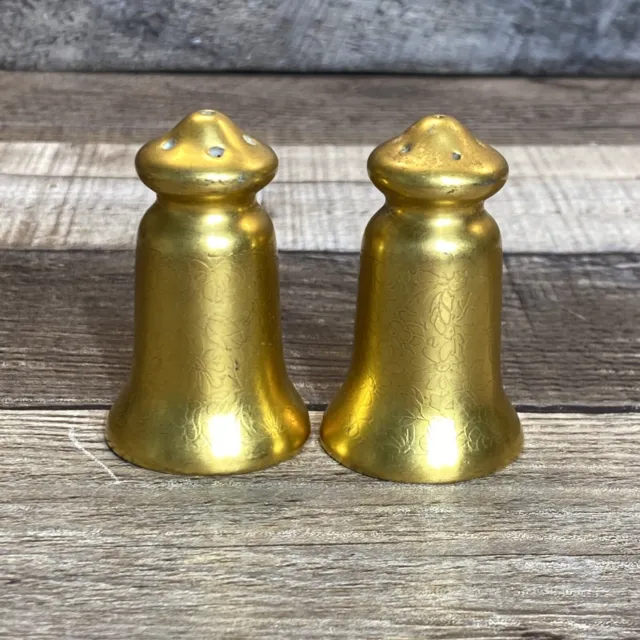 Vintage Pickard China Etched Gold Color Salt and Pepper Shakers #18 W Stoppers