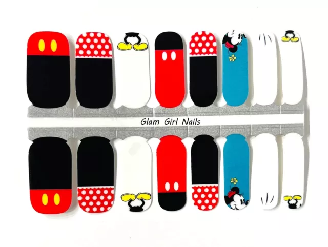 Mickey and Minnie Mouse Disney Vintage Nail Polish Strips / Nail Polish Wraps